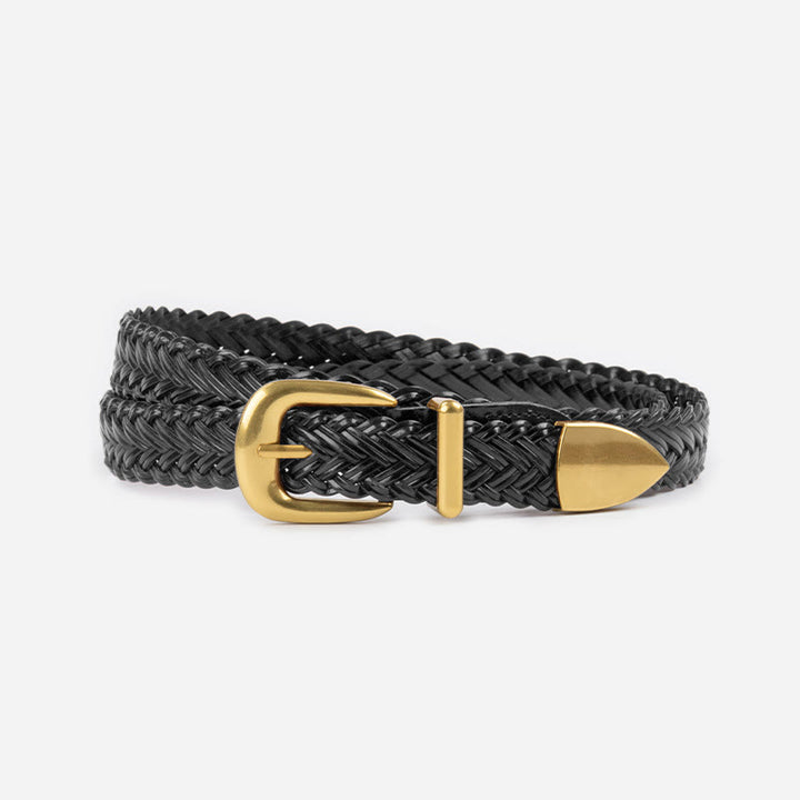 Ceinture tressée en cuir végétalien pour femme