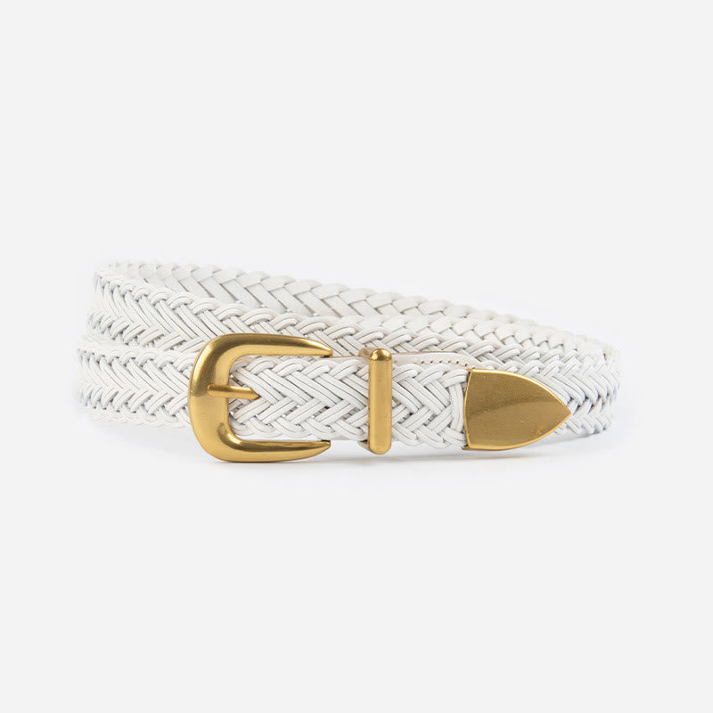 Ceinture tressée en cuir végétalien pour femme