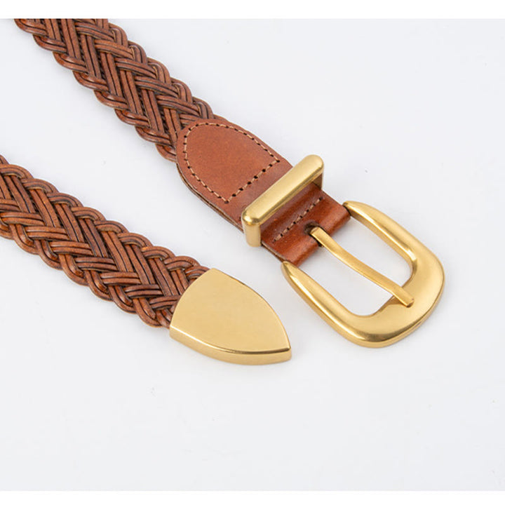 Ceinture tressée en cuir végétalien pour femme