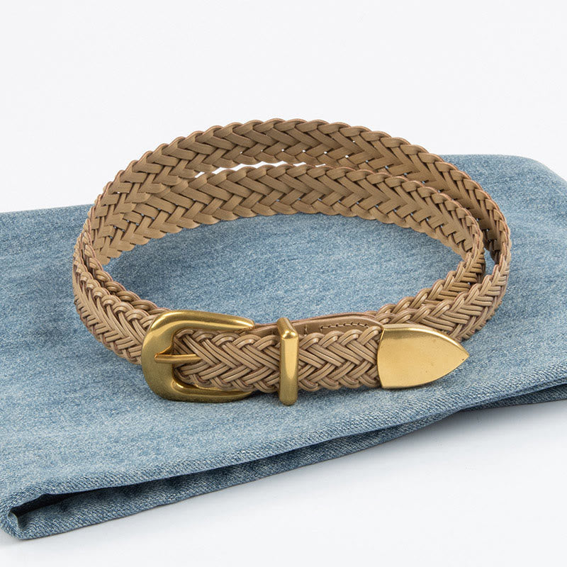 Ceinture tressée en cuir végétalien pour femme