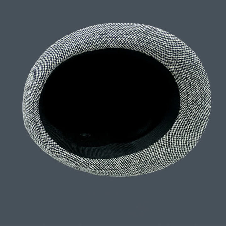 Chapeau Fedora d'été à motif pied-de-poule à carreaux britanniques pour hommes