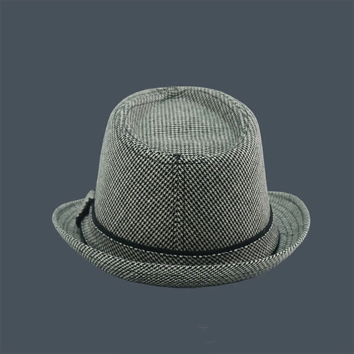 Chapeau Fedora d'été à motif pied-de-poule à carreaux britanniques pour hommes
