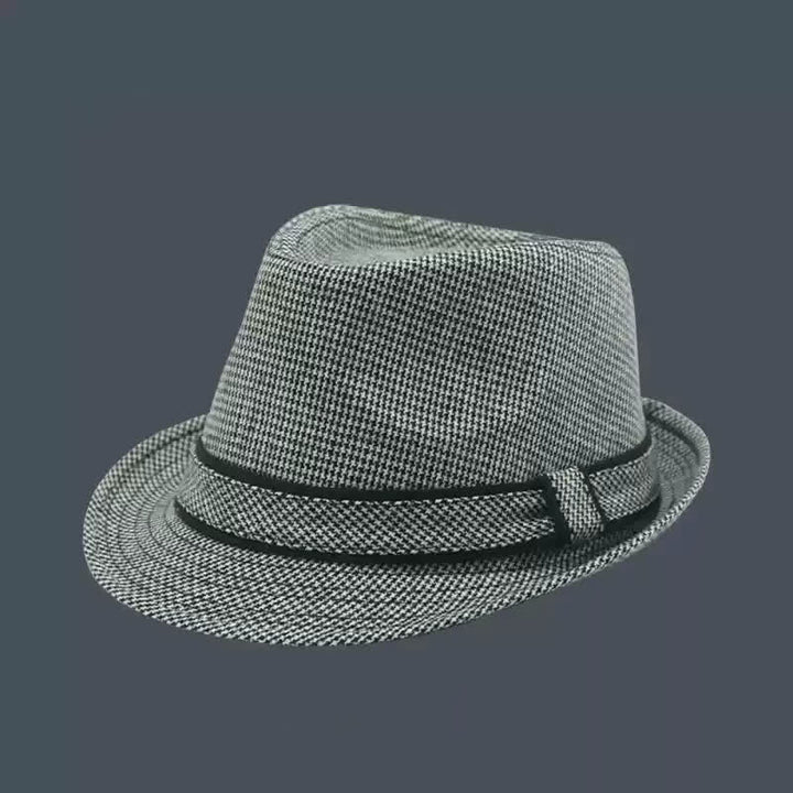 Chapeau Fedora d'été à motif pied-de-poule à carreaux britanniques pour hommes