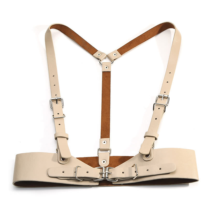 Ceinture corset à sangle réglable en cuir Steampunk