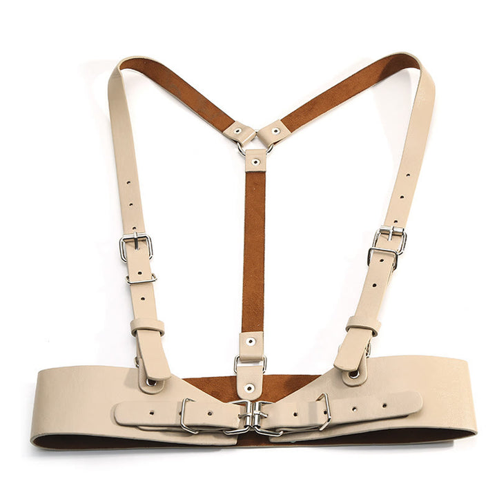 Ceinture corset à sangle réglable en cuir Steampunk
