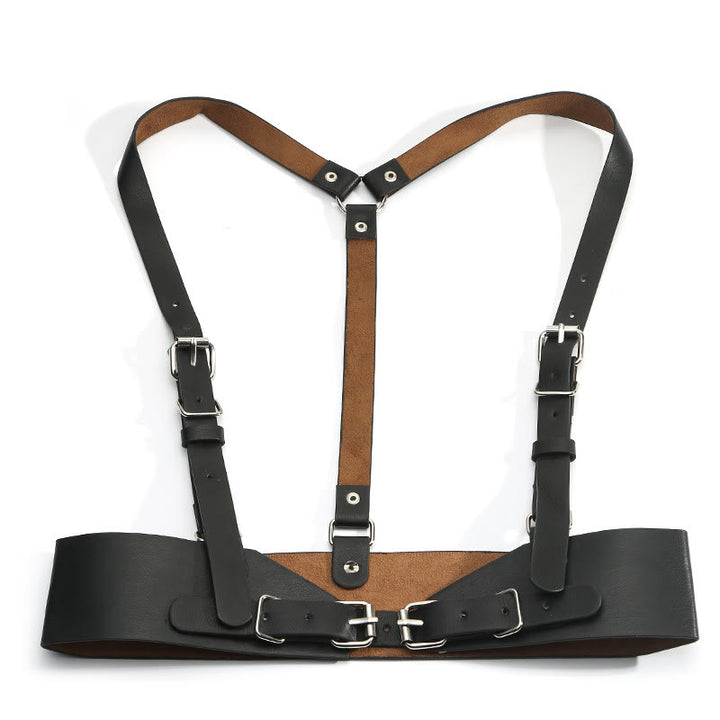 Ceinture corset à sangle réglable en cuir Steampunk