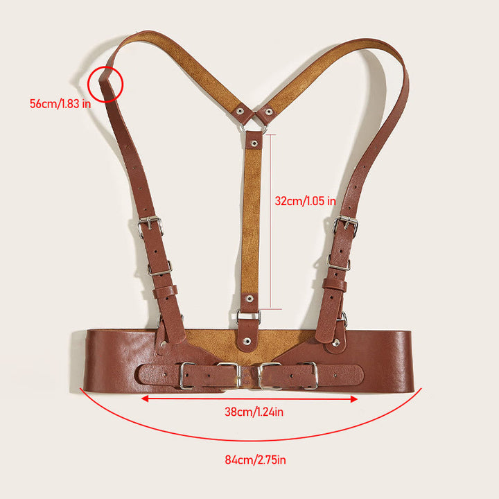 Ceinture corset à sangle réglable en cuir Steampunk