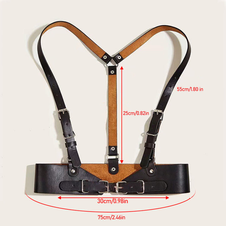 Ceinture corset à sangle réglable en cuir Steampunk