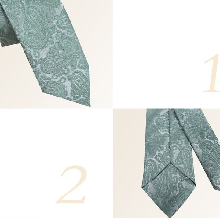 Cravate en polyester jacquard floral vert pour homme