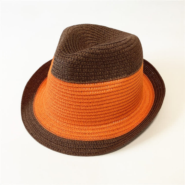 Chapeau Fedora en paille aux couleurs assorties pour l'été