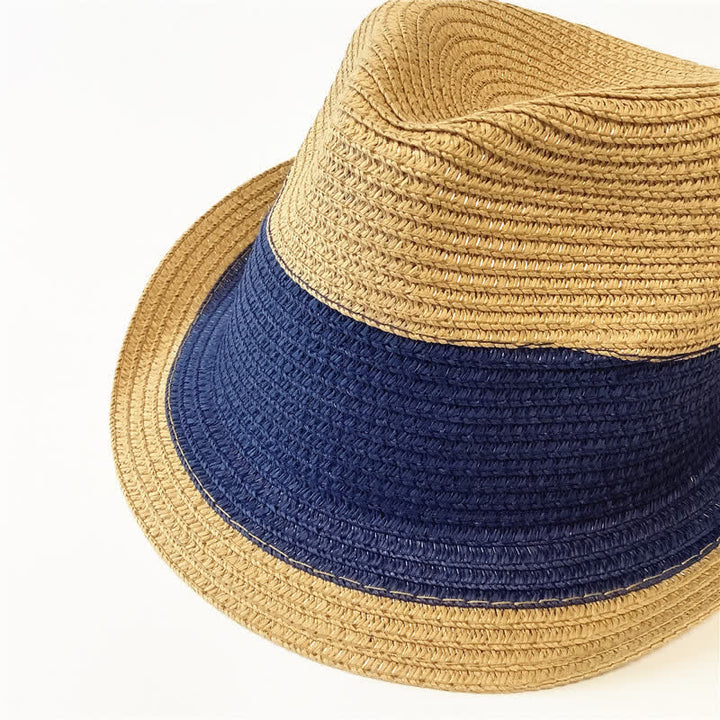 Chapeau Fedora en paille aux couleurs assorties pour l'été