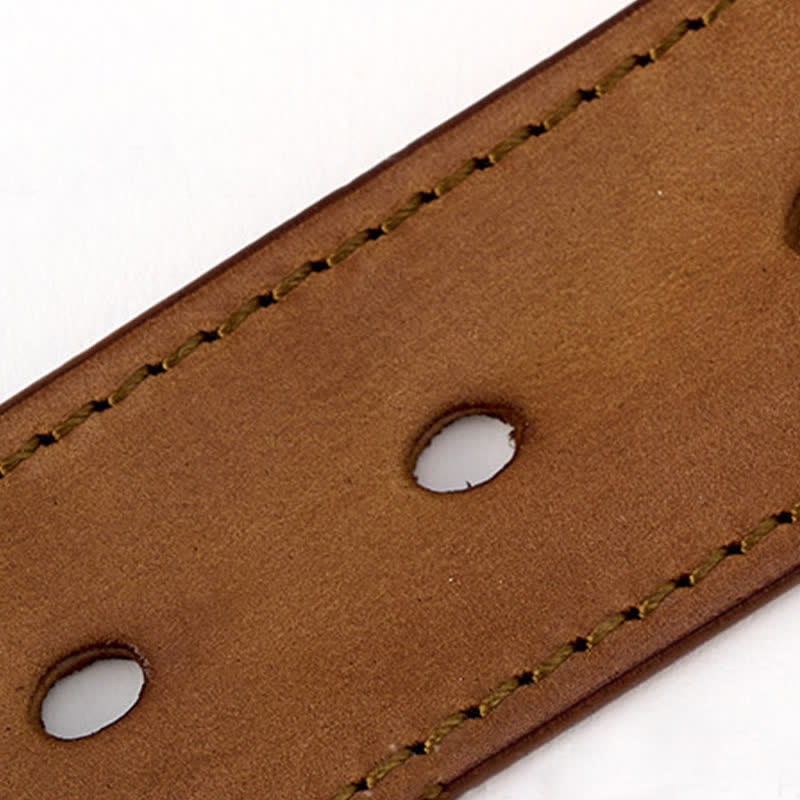 Ceinture en cuir simple et détaillée pour homme avec coutures