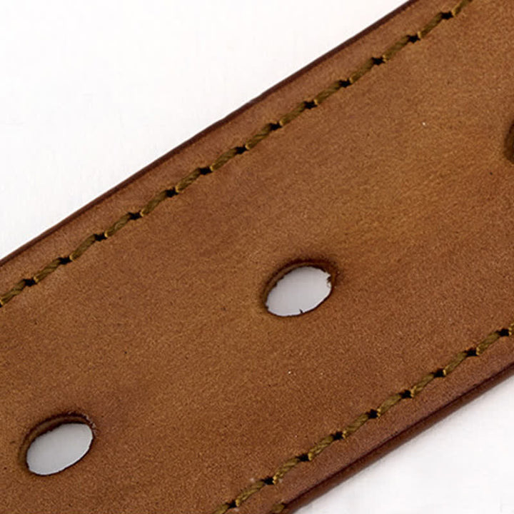 Ceinture en cuir simple et détaillée pour homme avec coutures