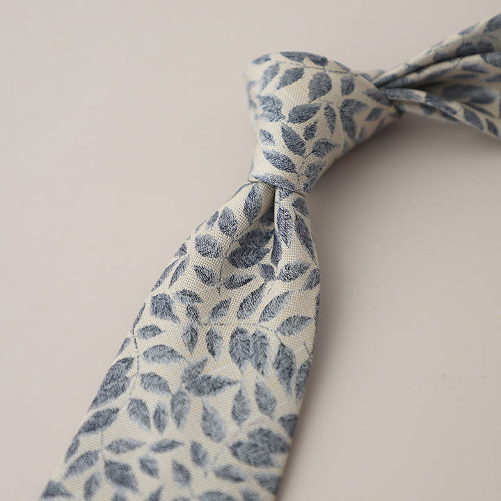 Cravate en jacquard vintage à plumes flottantes pour homme
