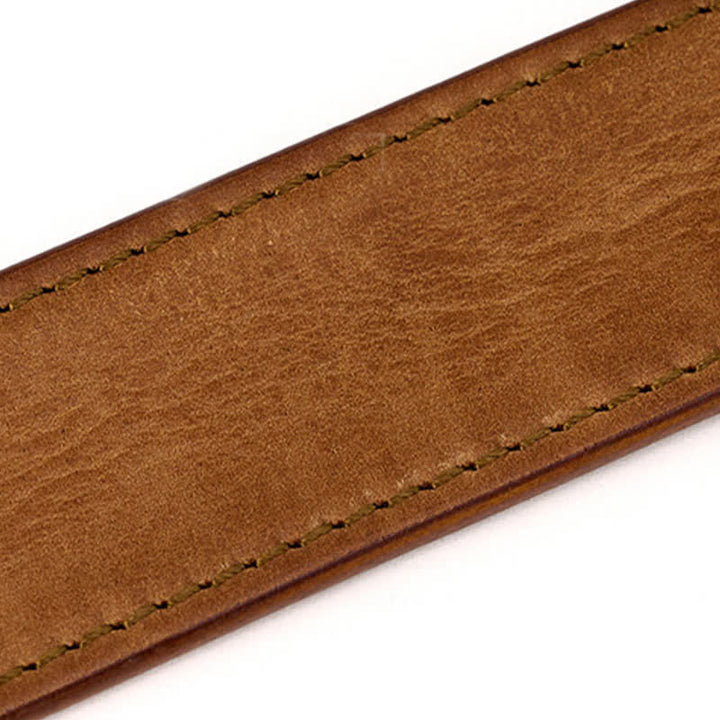 Ceinture en cuir simple et détaillée pour homme avec coutures