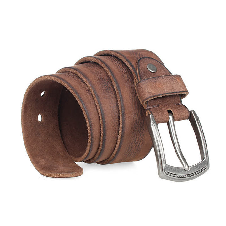 Ceinture en cuir de vachette délavé vintage pour homme