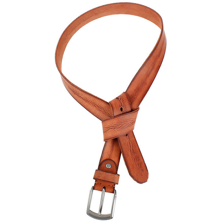 Ceinture en cuir de vachette délavé vintage pour homme