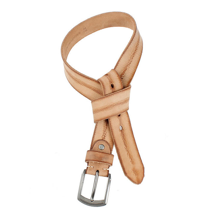 Ceinture en cuir de vachette délavé vintage pour homme