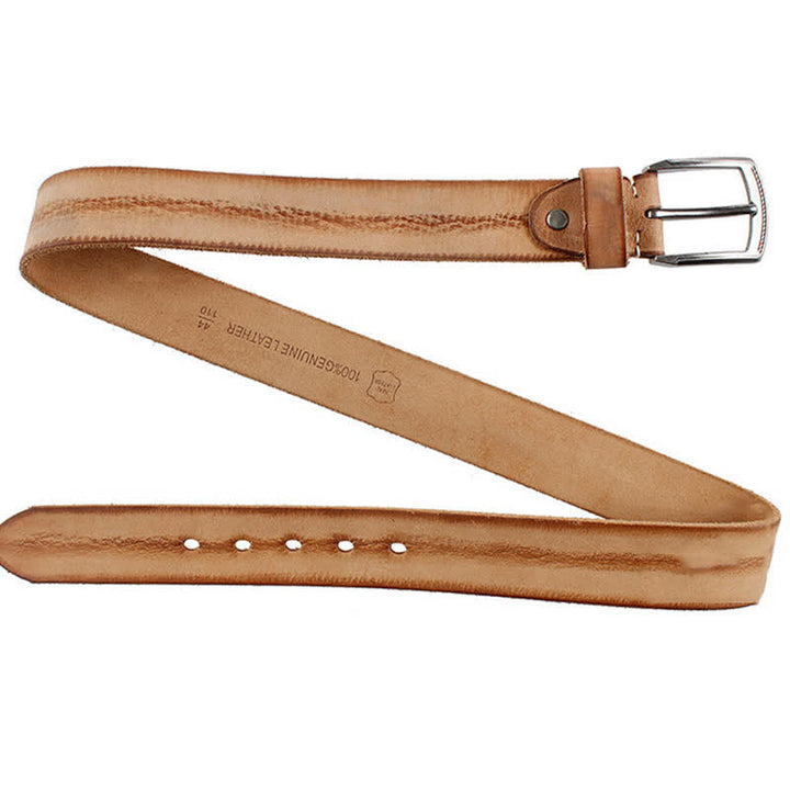 Ceinture en cuir de vachette délavé vintage pour homme