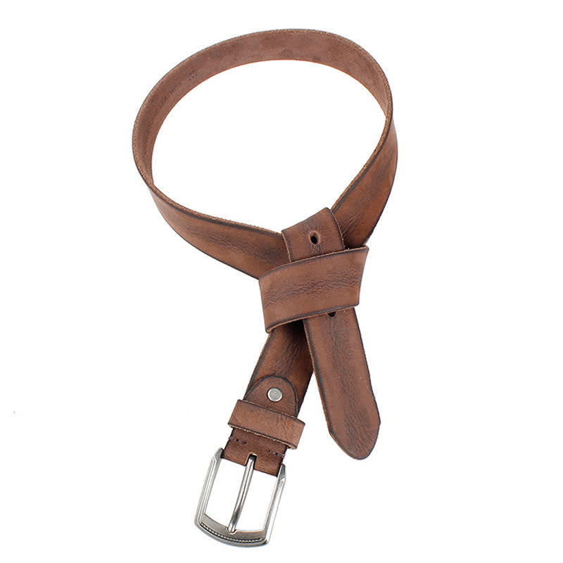 Ceinture en cuir de vachette délavé vintage pour homme