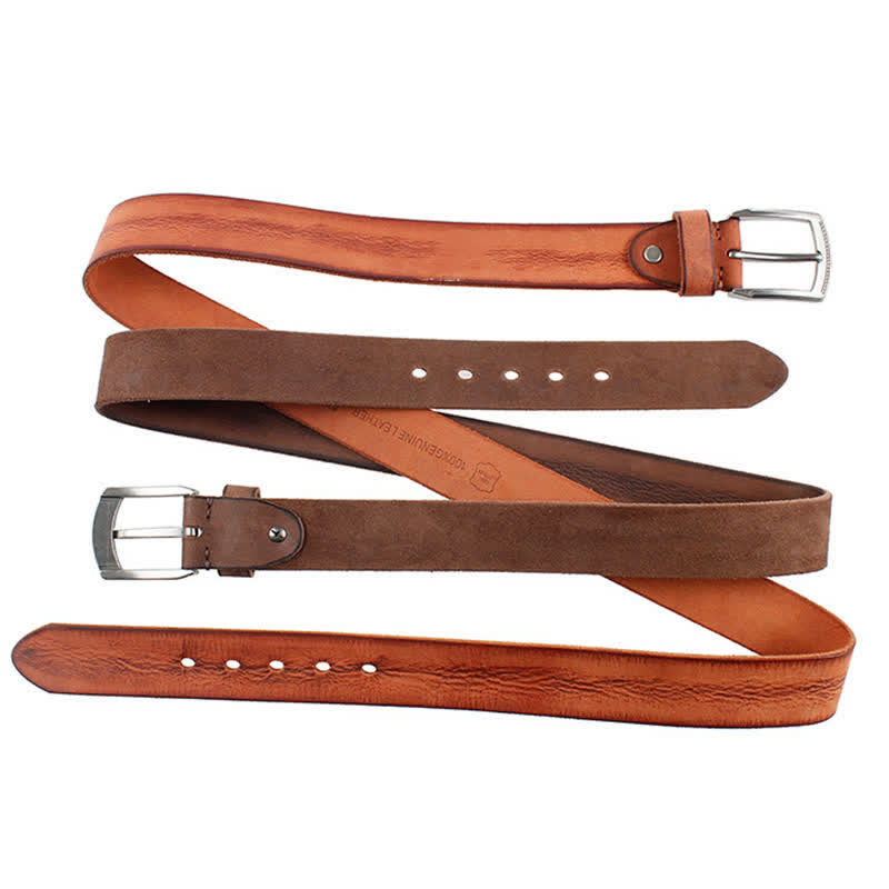 Ceinture en cuir de vachette délavé vintage pour homme