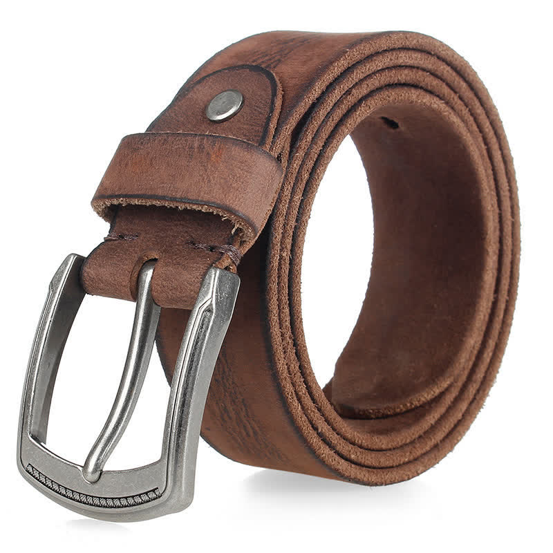 Ceinture en cuir de vachette délavé vintage pour homme