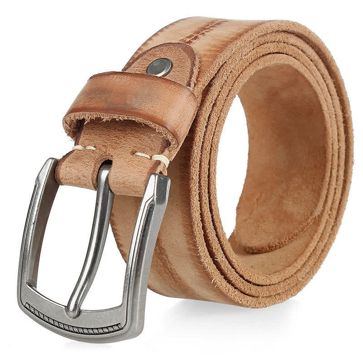 Ceinture en cuir de vachette délavé vintage pour homme