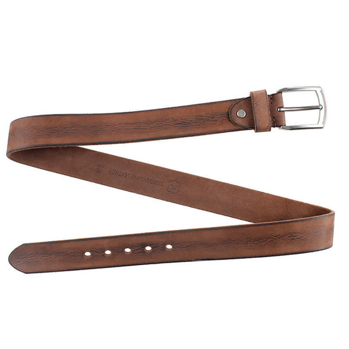 Ceinture en cuir de vachette délavé vintage pour homme