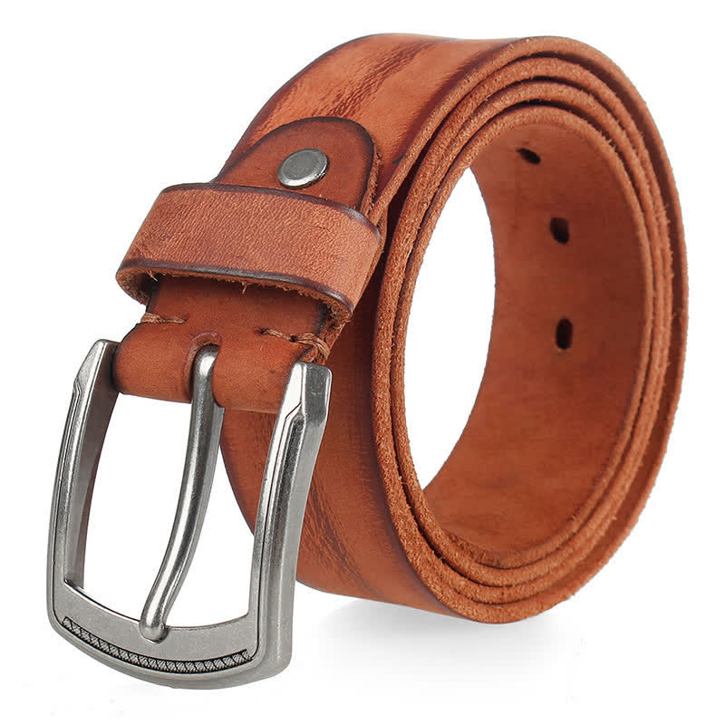 Ceinture en cuir de vachette délavé vintage pour homme