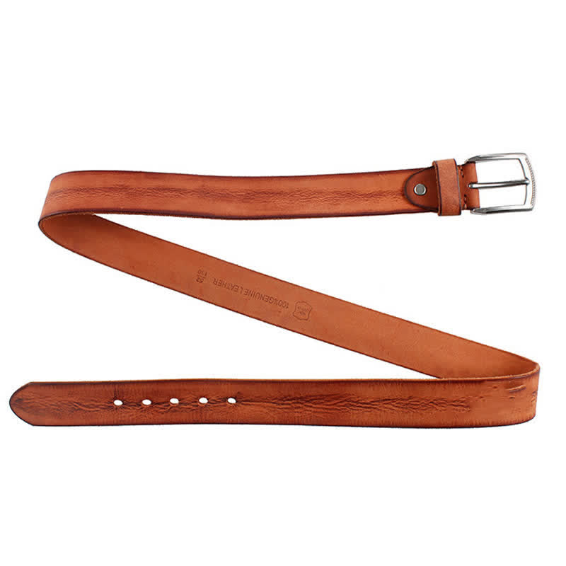 Ceinture en cuir de vachette délavé vintage pour homme