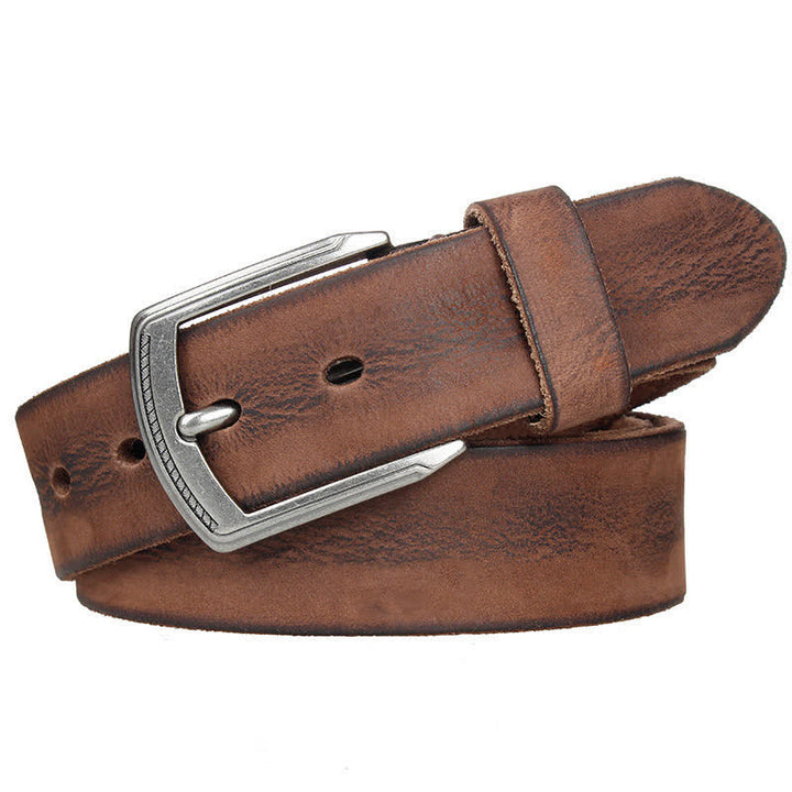 Ceinture en cuir de vachette délavé vintage pour homme