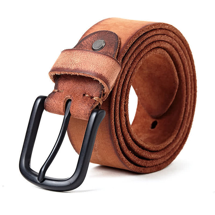 Ceinture en cuir poli mat de style minimaliste pour hommes