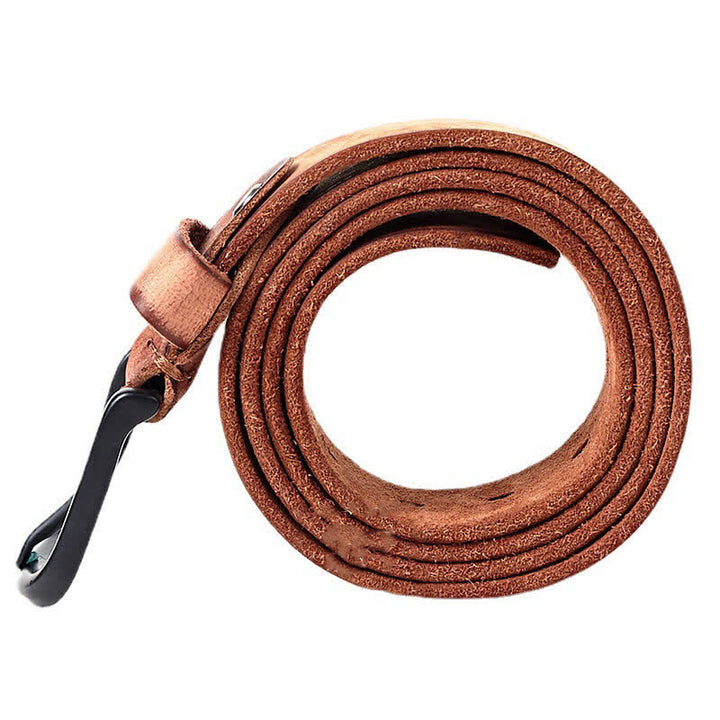 Ceinture en cuir poli mat de style minimaliste pour hommes