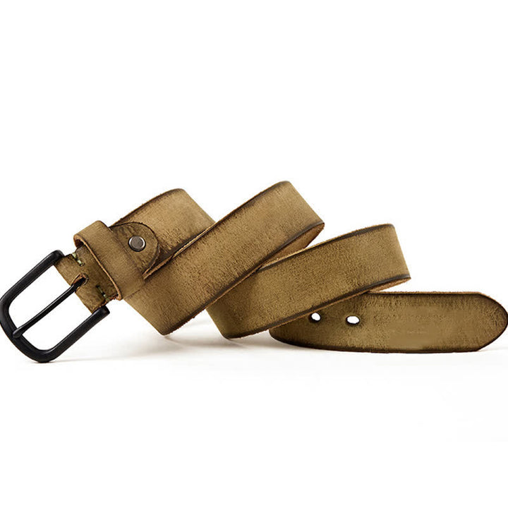 Ceinture en cuir poli mat de style minimaliste pour hommes