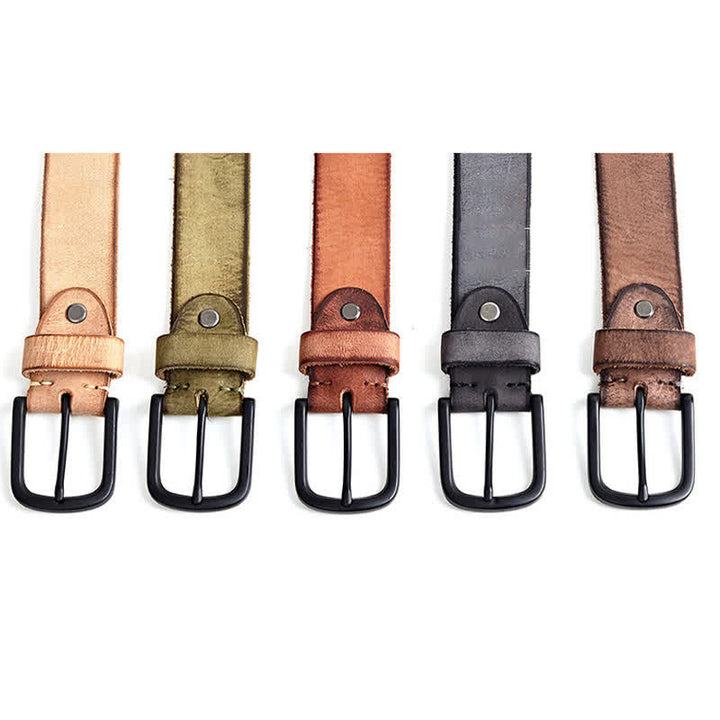 Ceinture en cuir poli mat de style minimaliste pour hommes