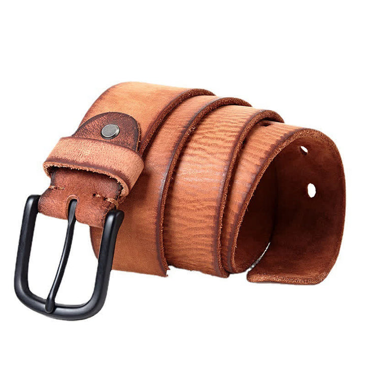 Ceinture en cuir poli mat de style minimaliste pour hommes