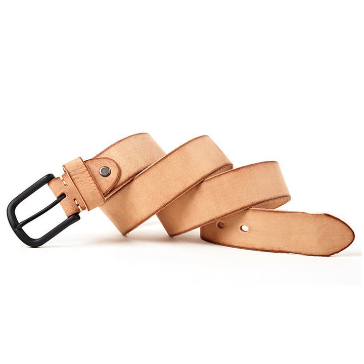 Ceinture en cuir poli mat de style minimaliste pour hommes
