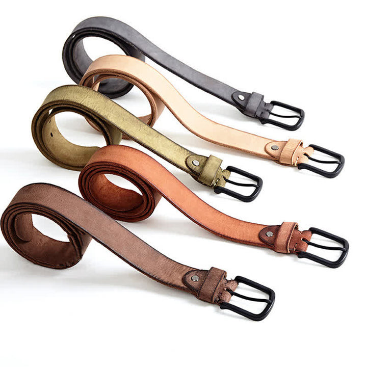 Ceinture en cuir poli mat de style minimaliste pour hommes