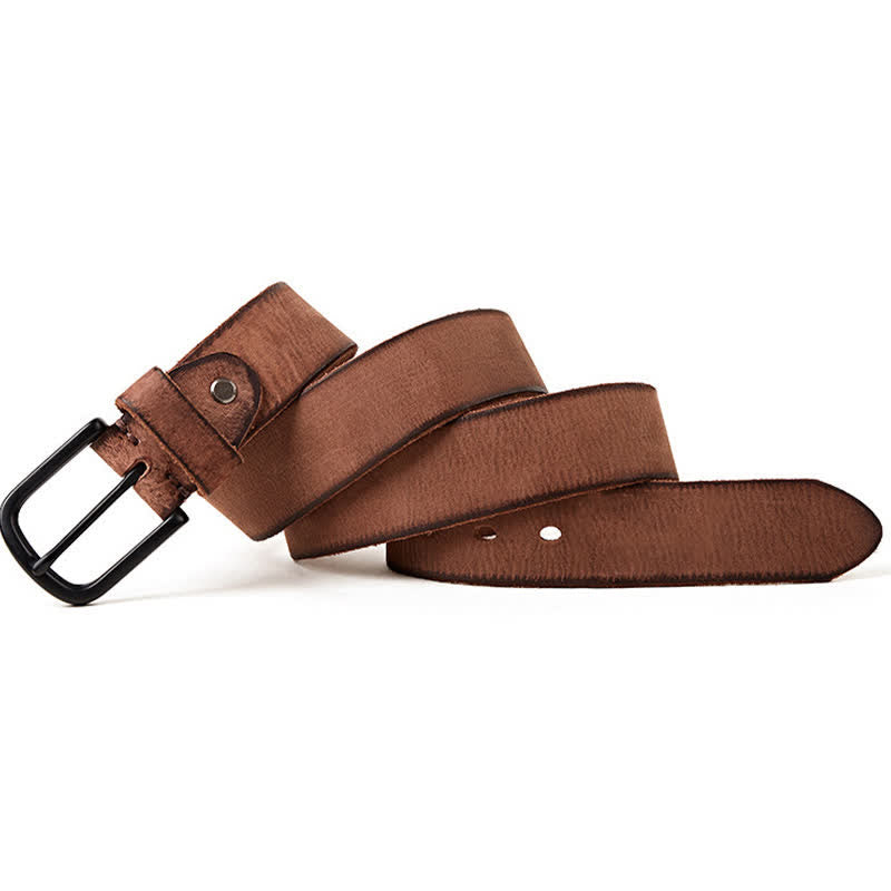 Ceinture en cuir poli mat de style minimaliste pour hommes