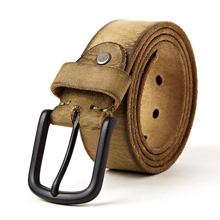 Ceinture en cuir poli mat de style minimaliste pour hommes