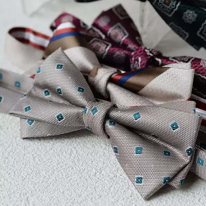 Nœud papillon double épaisseur imprimé vintage pour homme