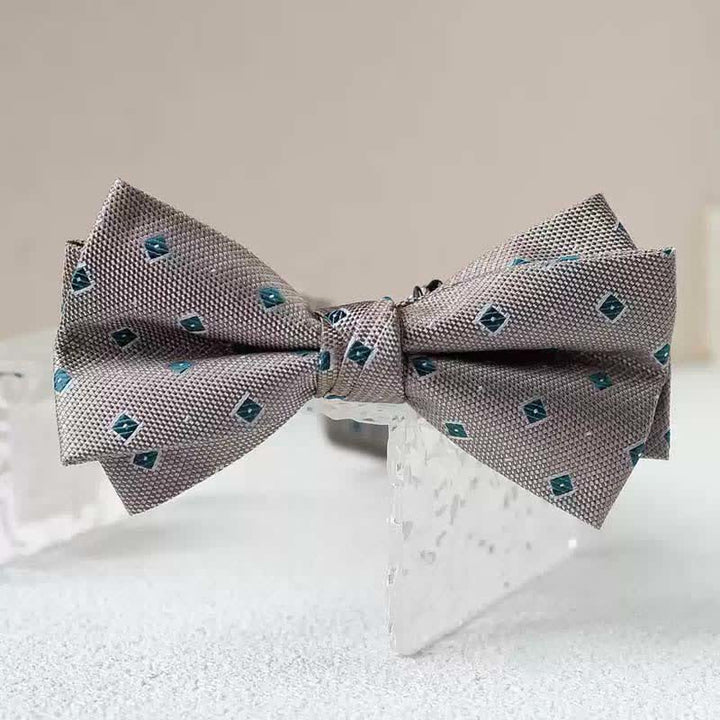 Nœud papillon double épaisseur imprimé vintage pour homme