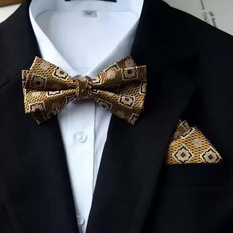Nœud papillon double épaisseur imprimé vintage pour homme