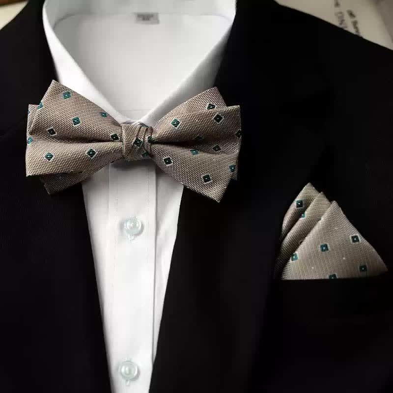 Nœud papillon double épaisseur imprimé vintage pour homme