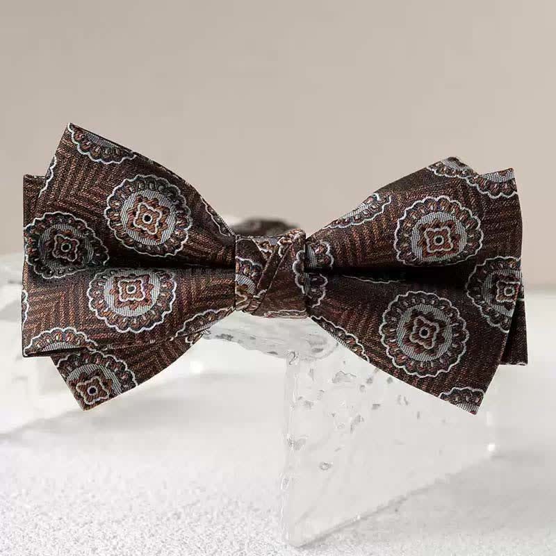 Nœud papillon double épaisseur imprimé vintage pour homme