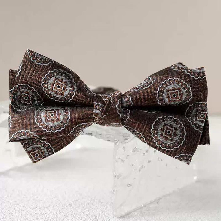 Nœud papillon double épaisseur imprimé vintage pour homme