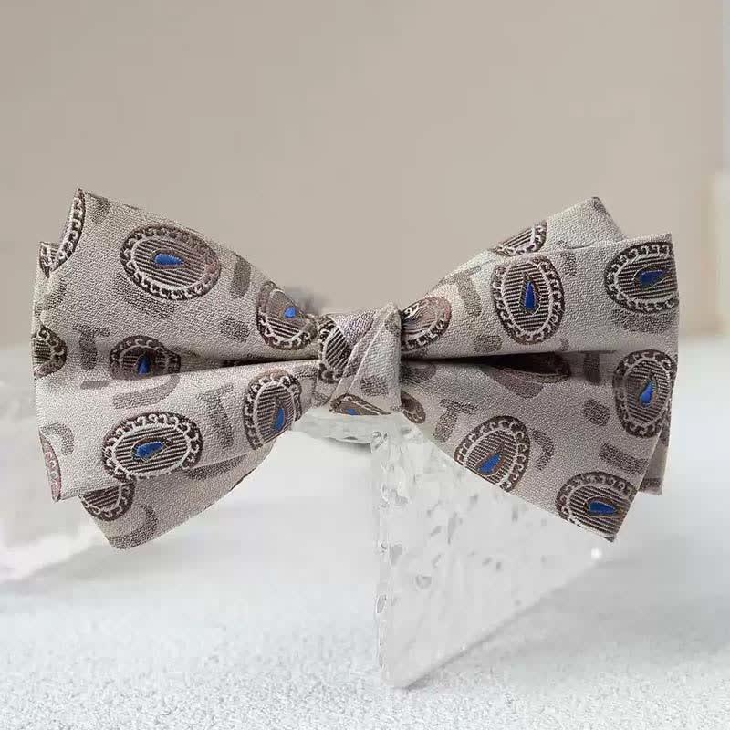 Nœud papillon double épaisseur imprimé vintage pour homme