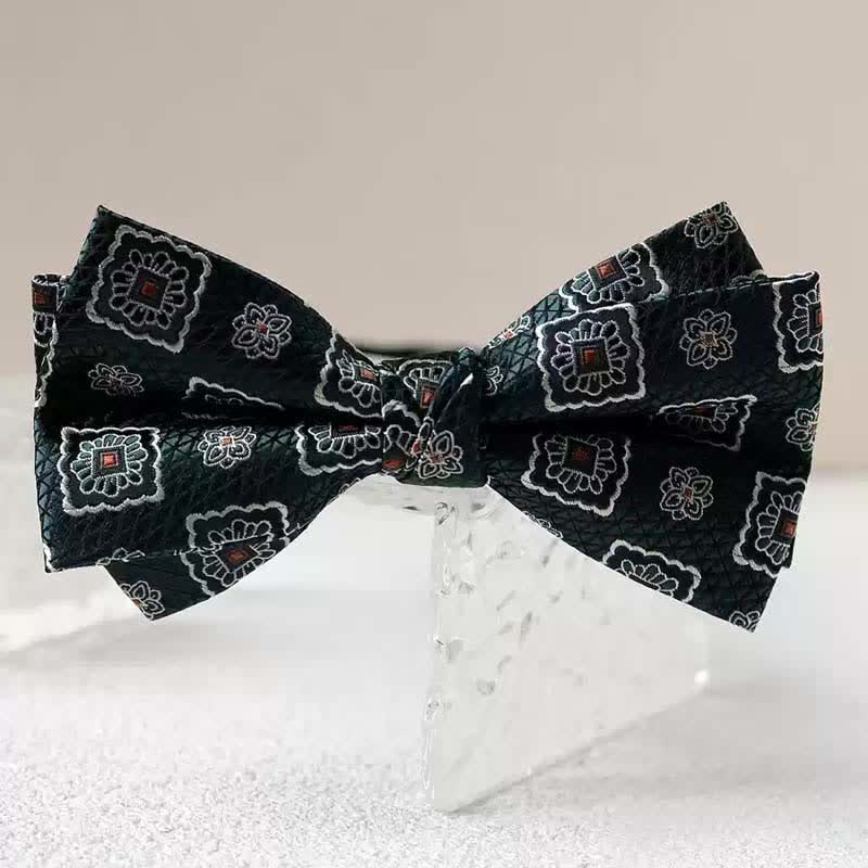 Nœud papillon double épaisseur imprimé vintage pour homme