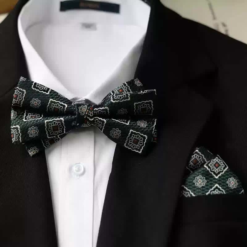 Nœud papillon double épaisseur imprimé vintage pour homme