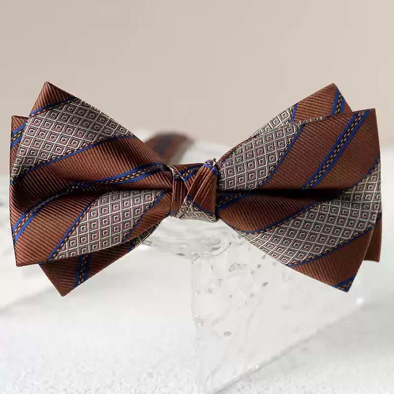 Nœud papillon double épaisseur imprimé vintage pour homme